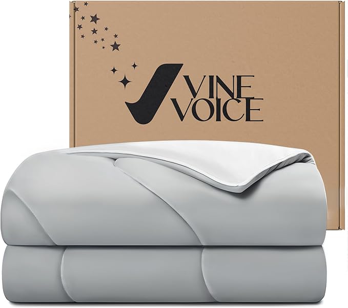 Amazon.com: Vine Voice Cooling Comforter for Hot Sleepers, Queen 90x90, Silver Gray | Cooling blanket feel, Q-Max >0.4 c