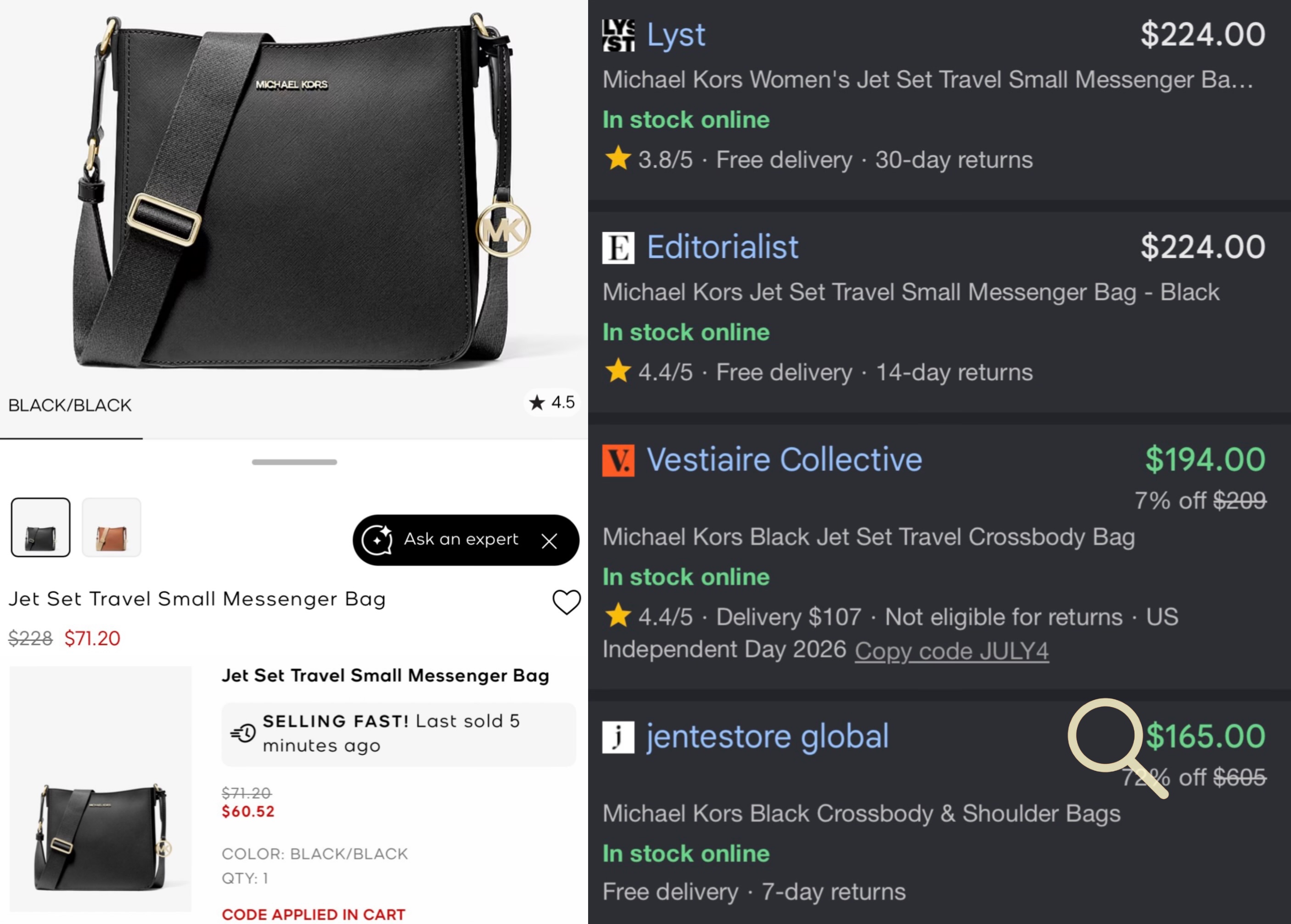 ANOTHER $228 MICHEAL KORS BAG FOR $60