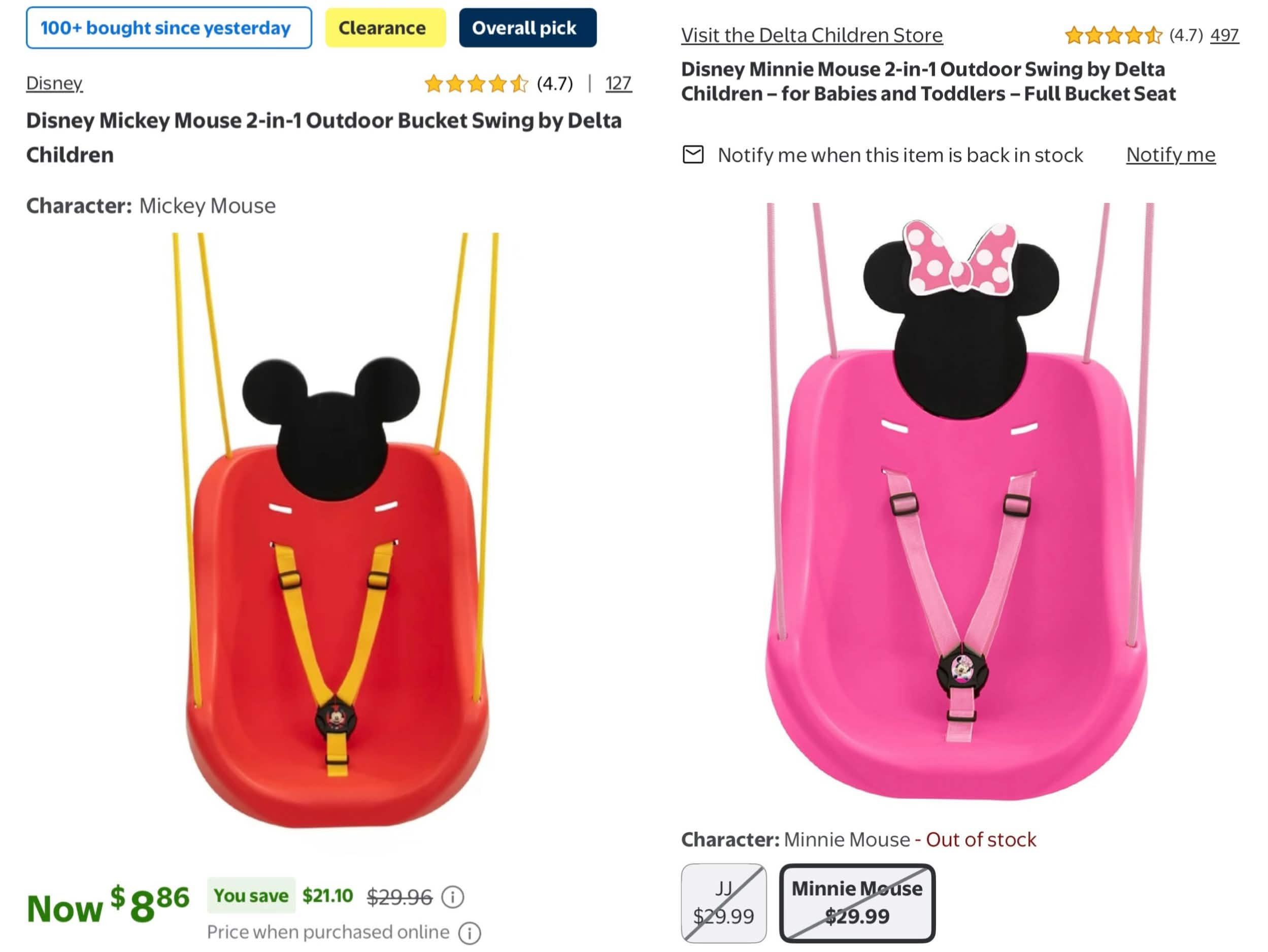 $9 DISNEY MICKEY MOUSE BUCKET SWING AT WALMART